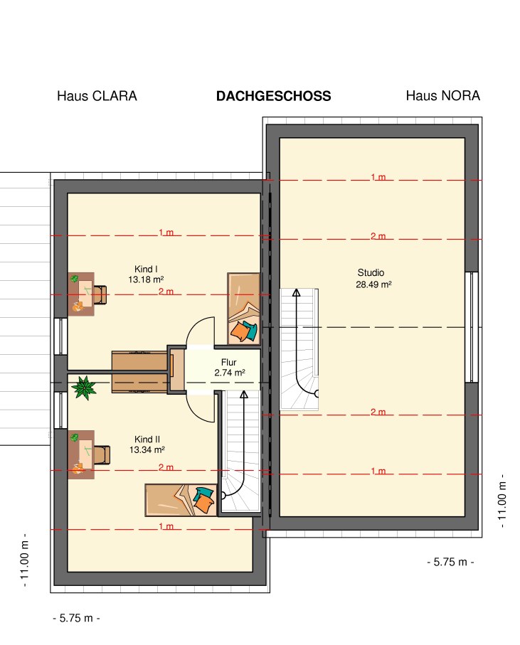 Kowalski-Haus-Clara-Nora135 Grundriss Dachgeschoss